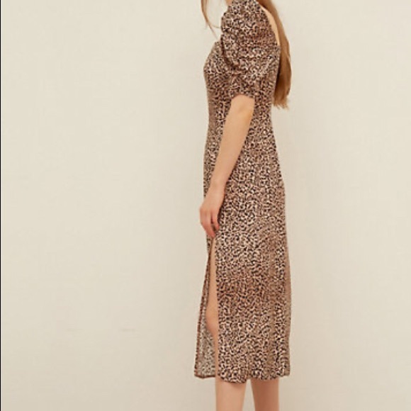 NWOT Leopard Print Midi Tea dress/ UK12/US8 - Picture 3 of 12